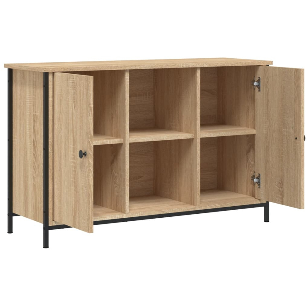 vidaXL 2 Door 2 Shelf Sonoma Oak Industrial Style TV Cabinet Image 6