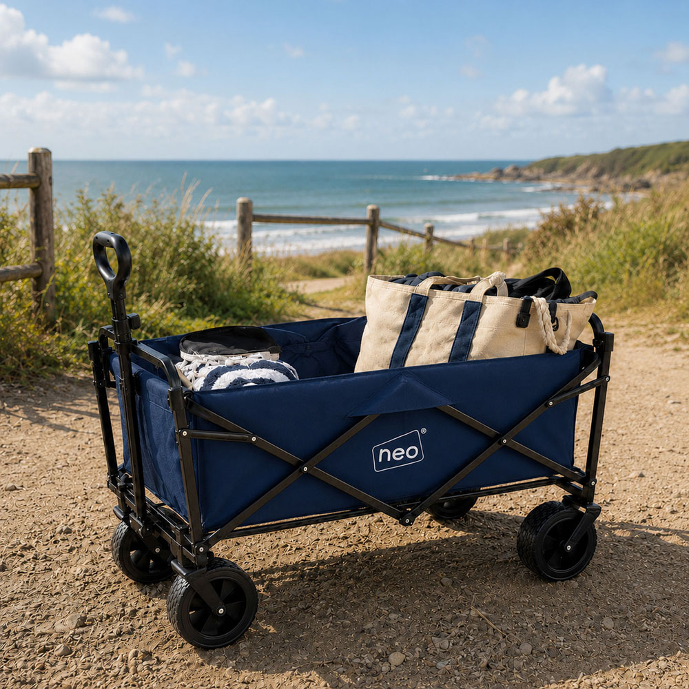 Neo Direct 140L Navy Heavy Duty Folding Garden Trolley Cart Image 4