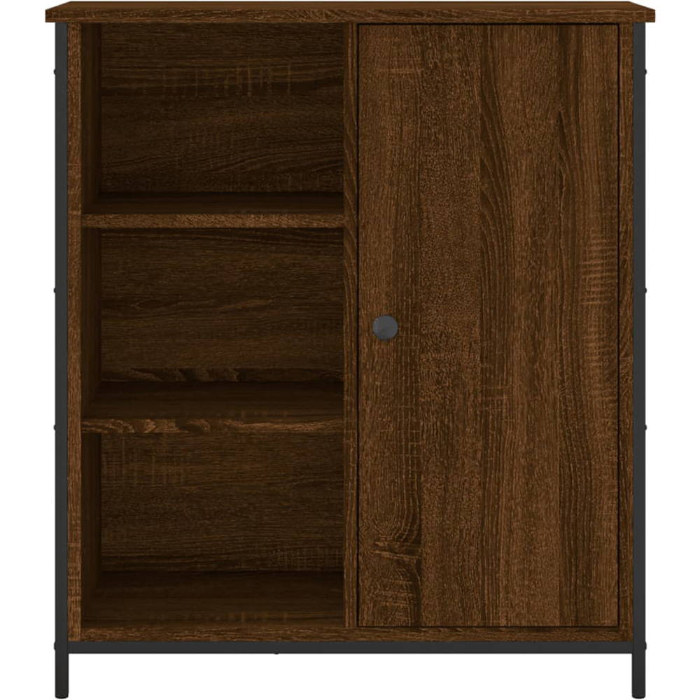 vidaXL Single Door 3 Open Shelf Brown Sideboard Image 6
