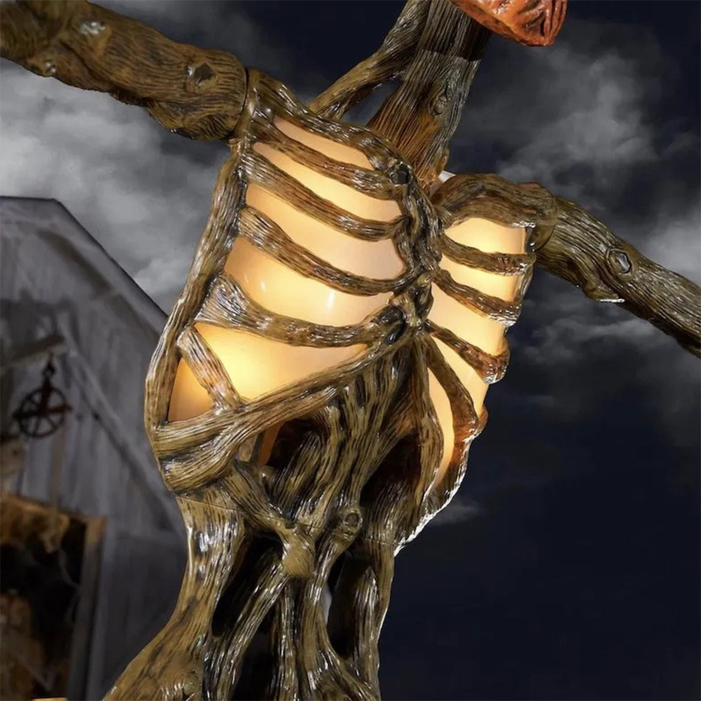 Home Accents LCD Standing Inferno Pumpkin Skeleton Halloween Decoration 12ft Image 6
