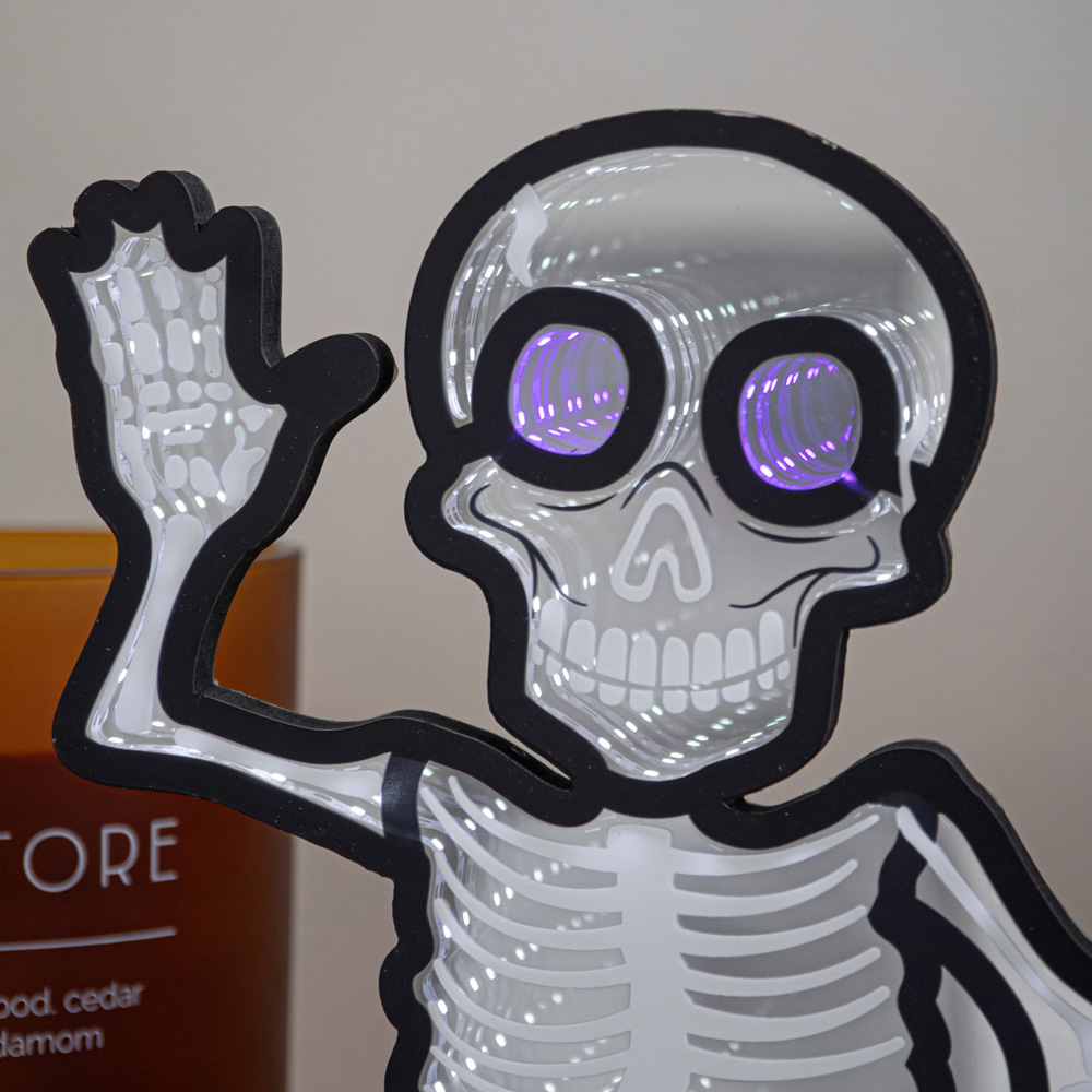 Samuel Alexander LED Halloween Skeleton Infinity Mirror 27cm Image 3