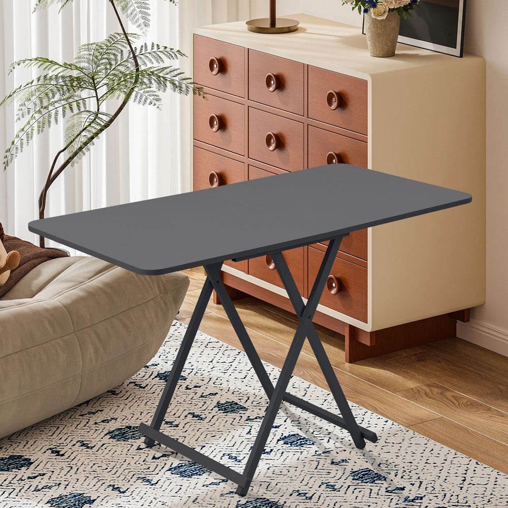 Living and Home 4 Seater Black Foldable Dining Table Image 6