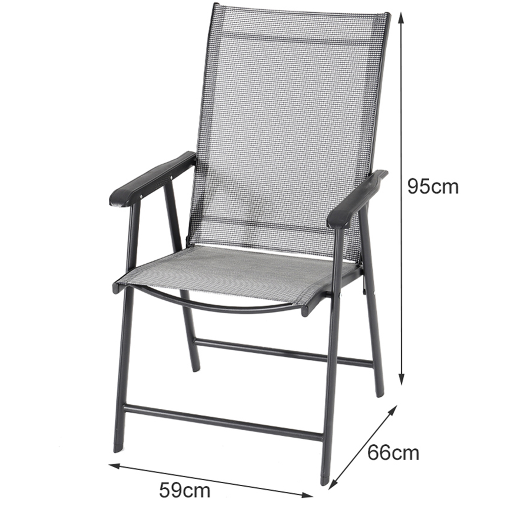 Living and Home Foldable 2 Seater Black Square Patio Set Image 8