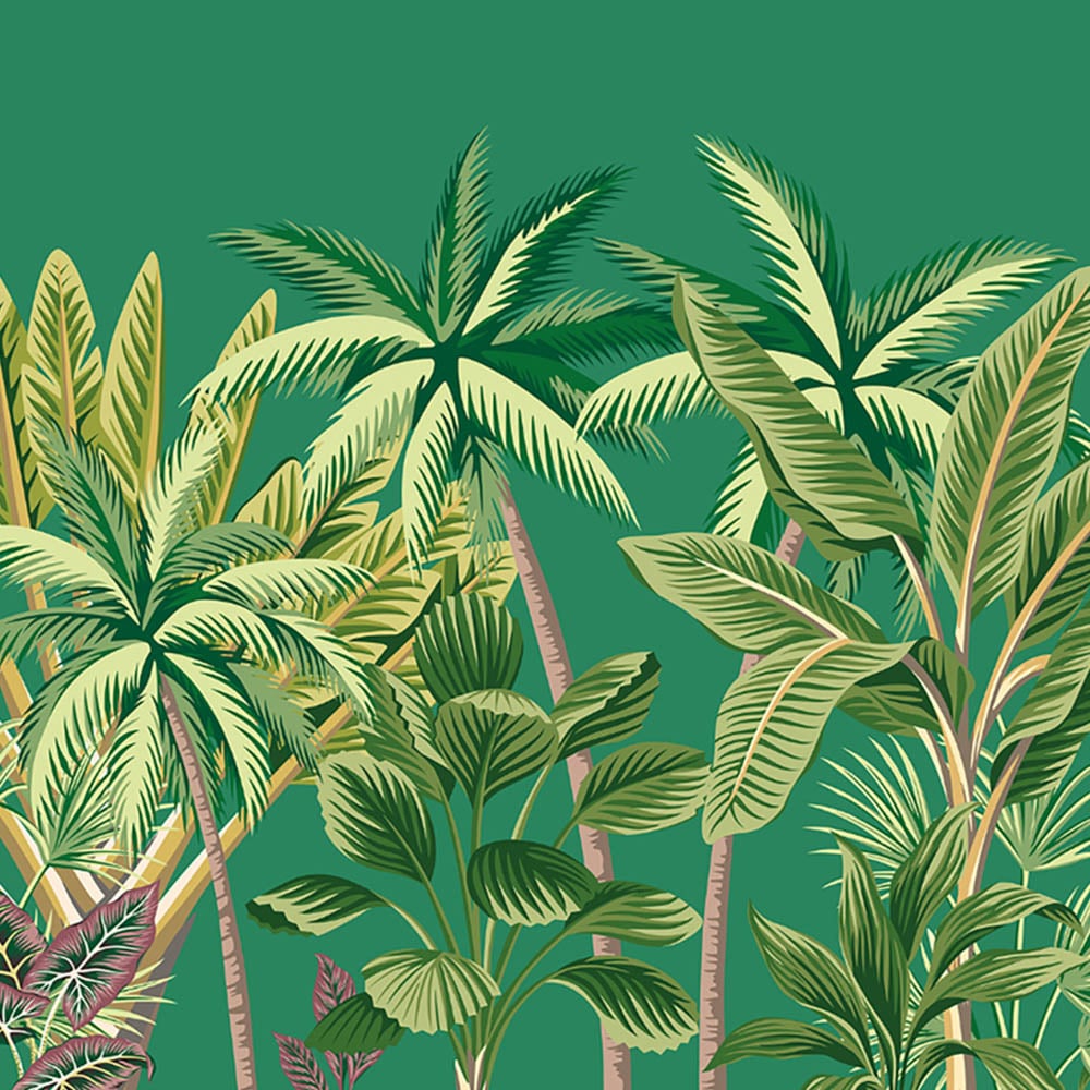 Origin Murals Tropical Palm Trees Green Wall Mural Image 2