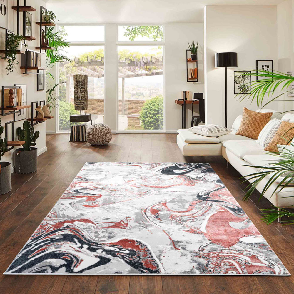 Desire Rugs Solarius Pink Living Room Abstract Area Rug 200 x 290cm Image 2