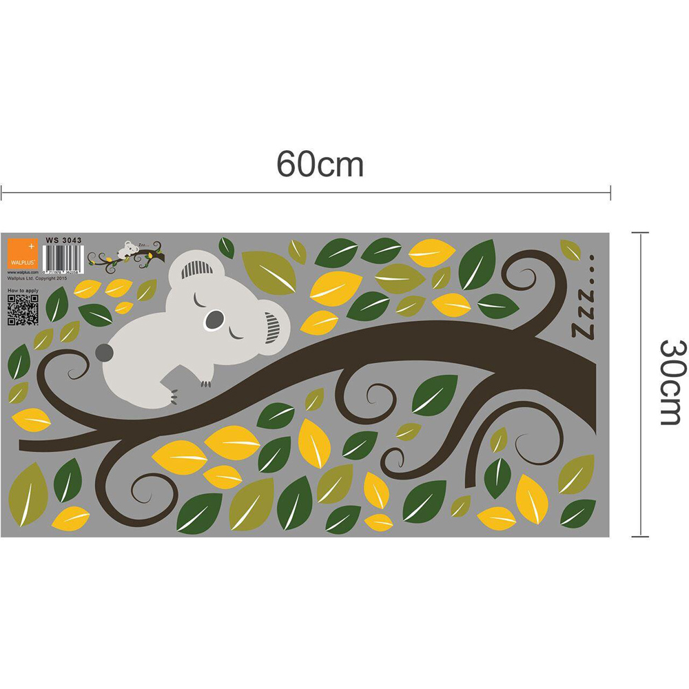 Walplus Kids Sleeping Koala and Tree Branch Self Adhesive Wall Stickers Image 3
