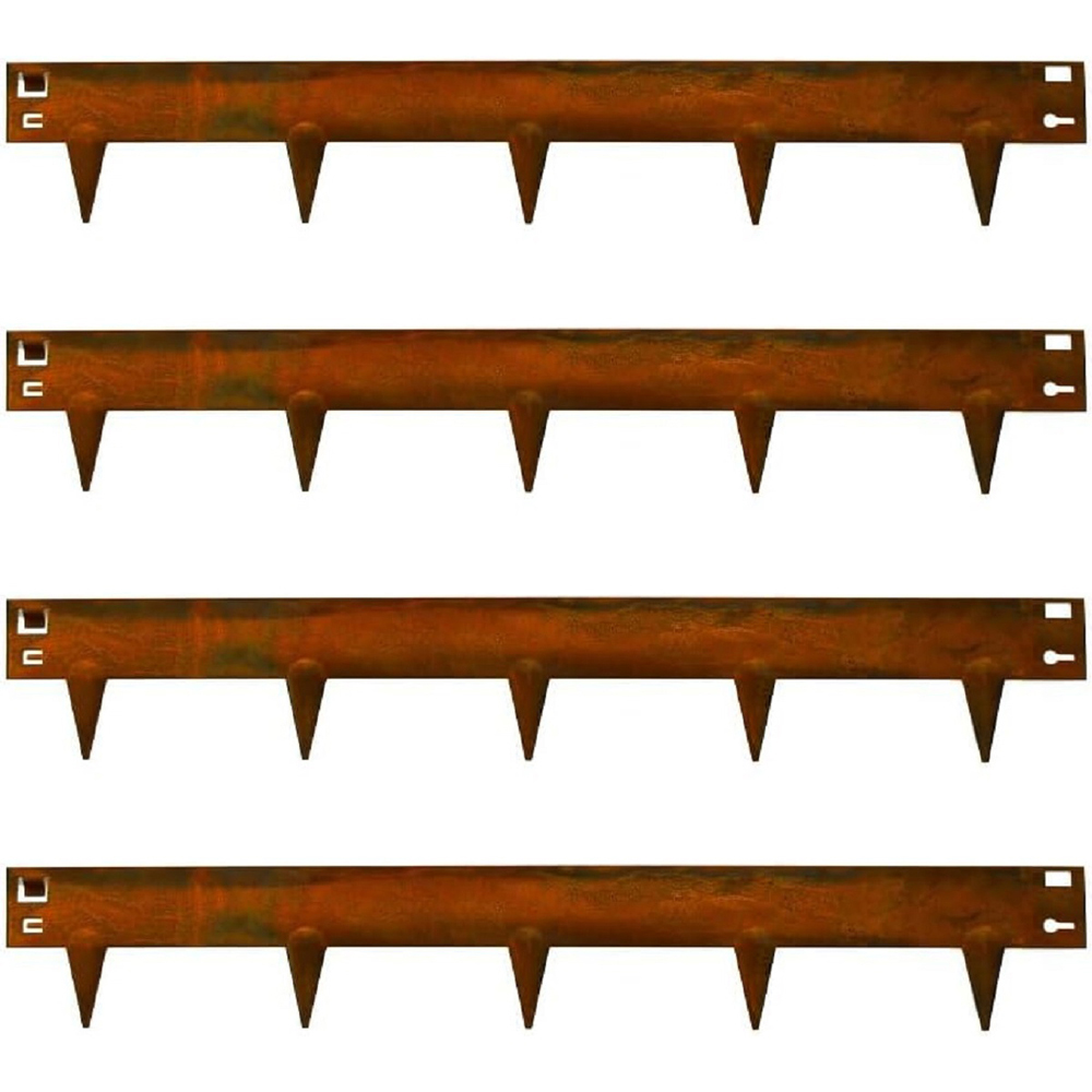 Garden Gear Pre Rust Corten Metal Border Edging 4 Pack Image 1