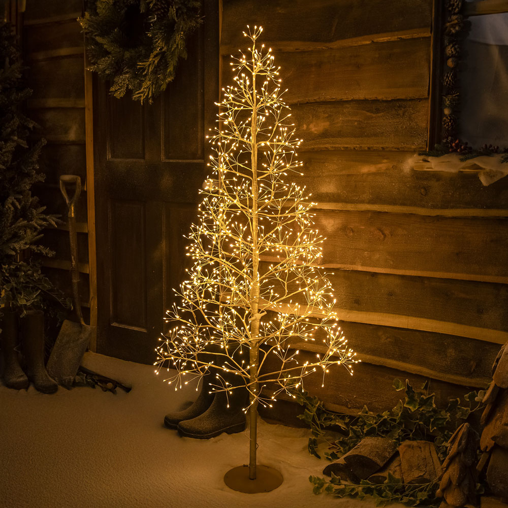 The Christmas Centre 1500 Warm White LED Pre-Lit Gold Wire Light-Up Xmas Tree 5ft Image 7