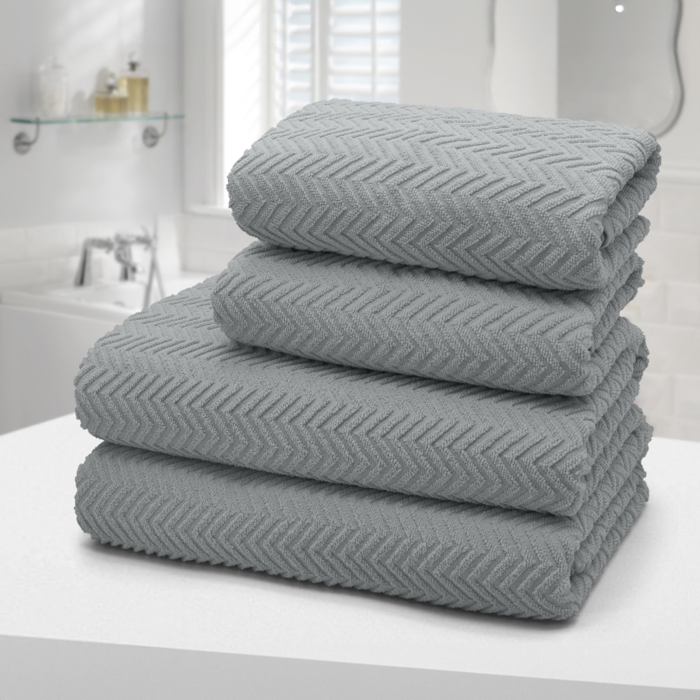 Velosso Moda Silver Bath Towel Set of 2 Image 2
