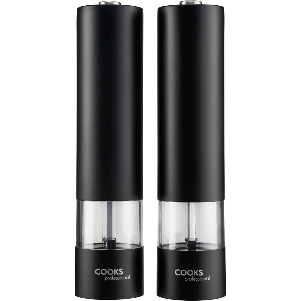 Cooks Professional Electric Black Salt and Pepper Mill Grinder Image 3