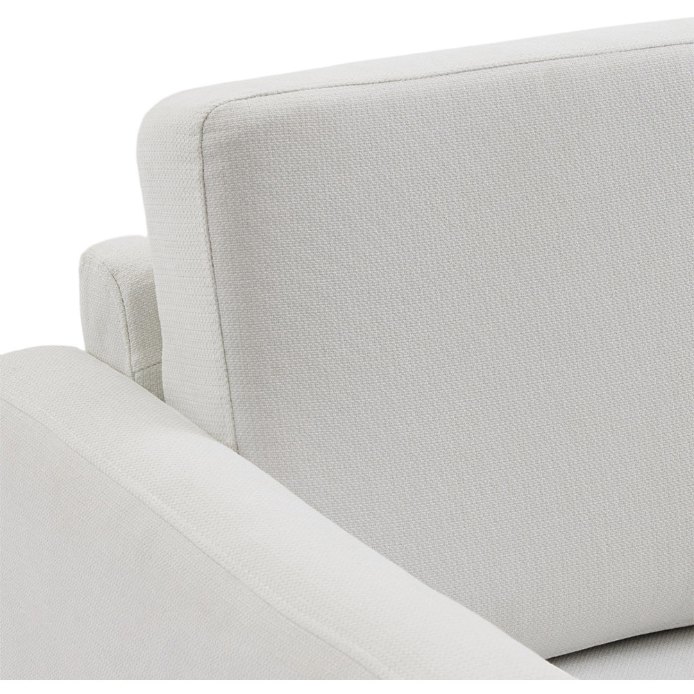 Living and Home Beige Linen Mid-Century Armchair Image 6