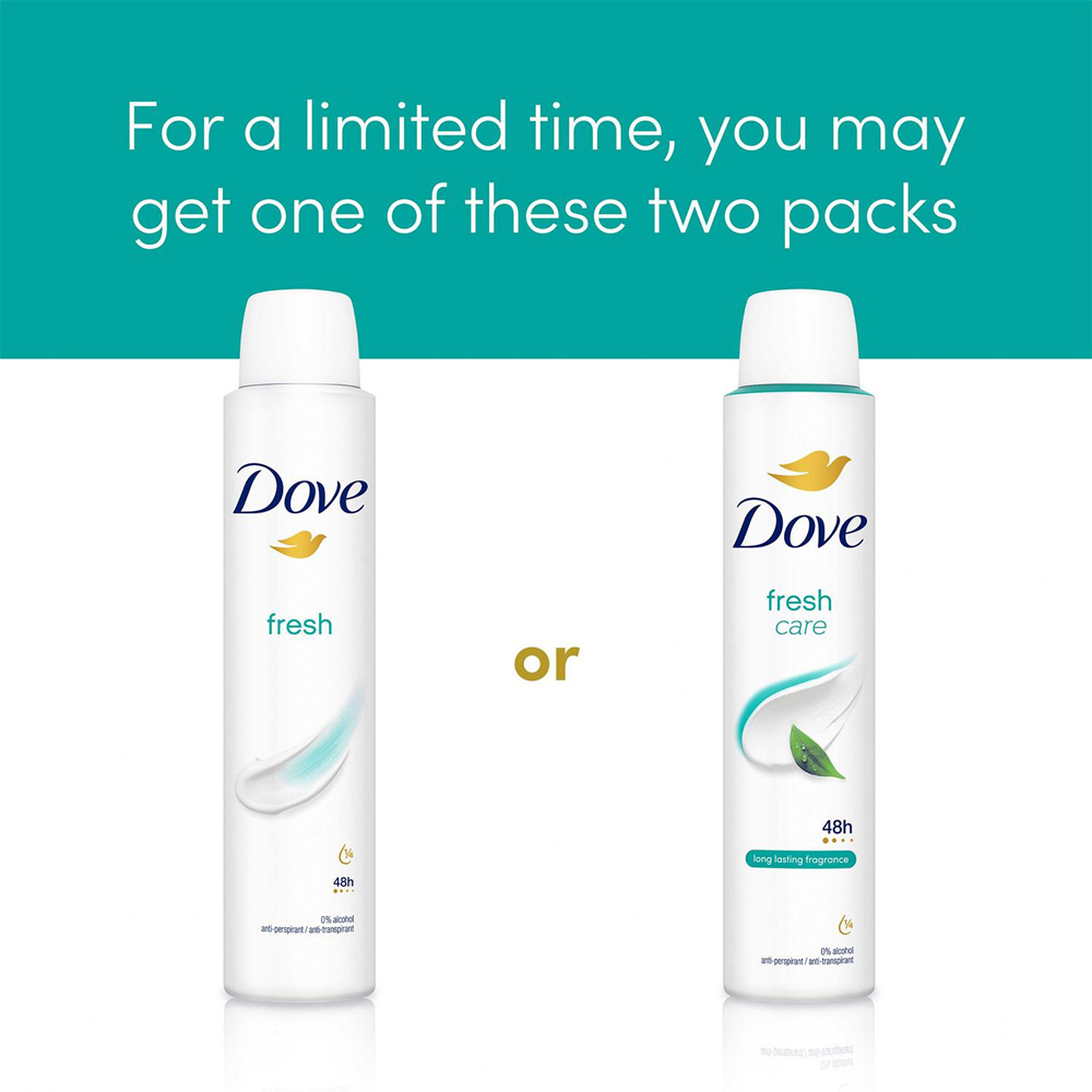 Dove Fresh Sweat Protection Women Anti-Perspirant Deo 200ml 3 Pack Image 5