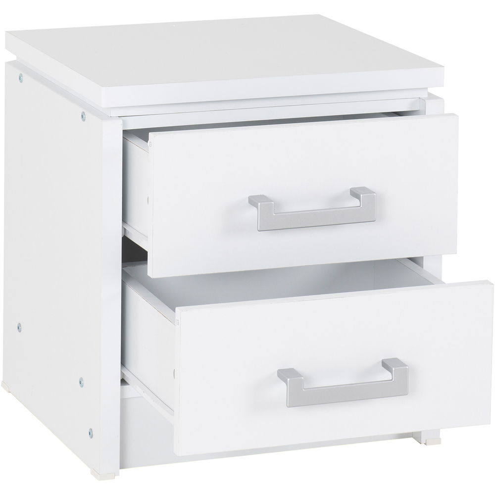Seconique Charles 2 Drawer White Bedside Table Image 3