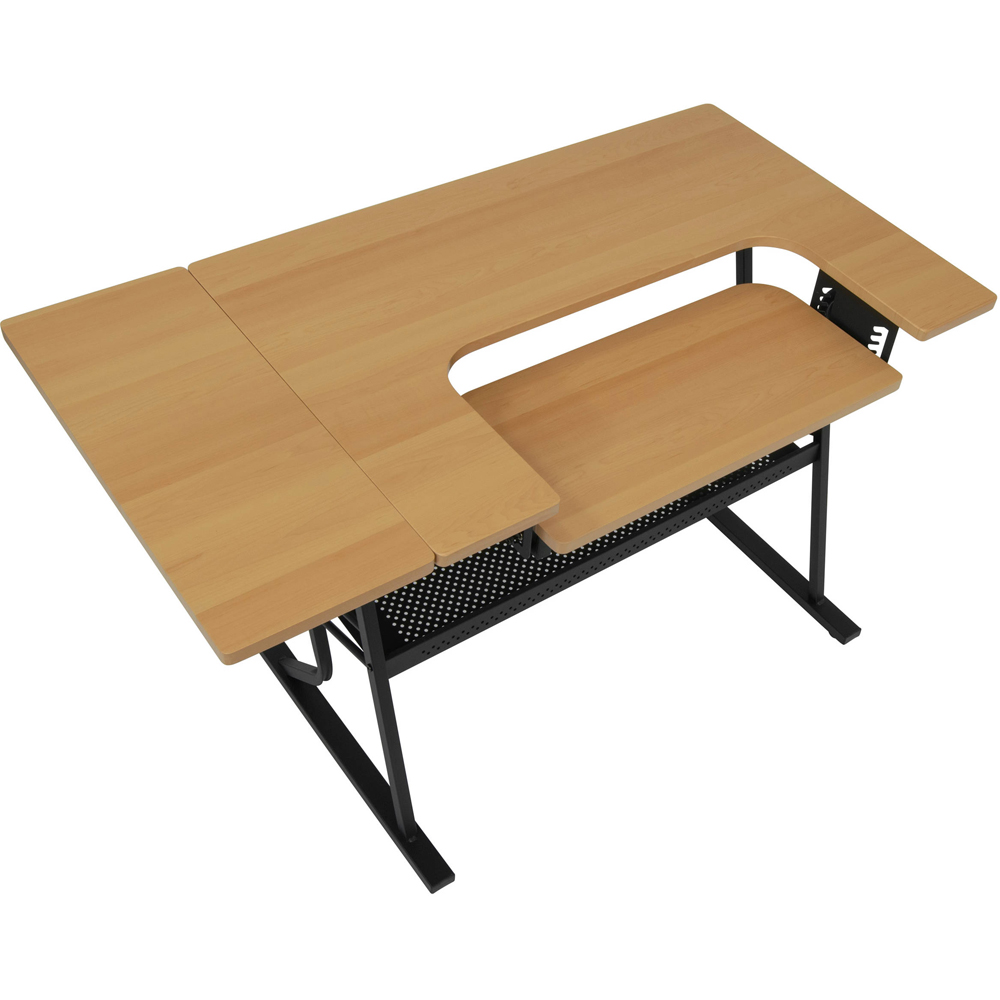Sewing Online Eclipse 13368 2 Shelf Black and Maple Hobby and Sewing Table Image 8