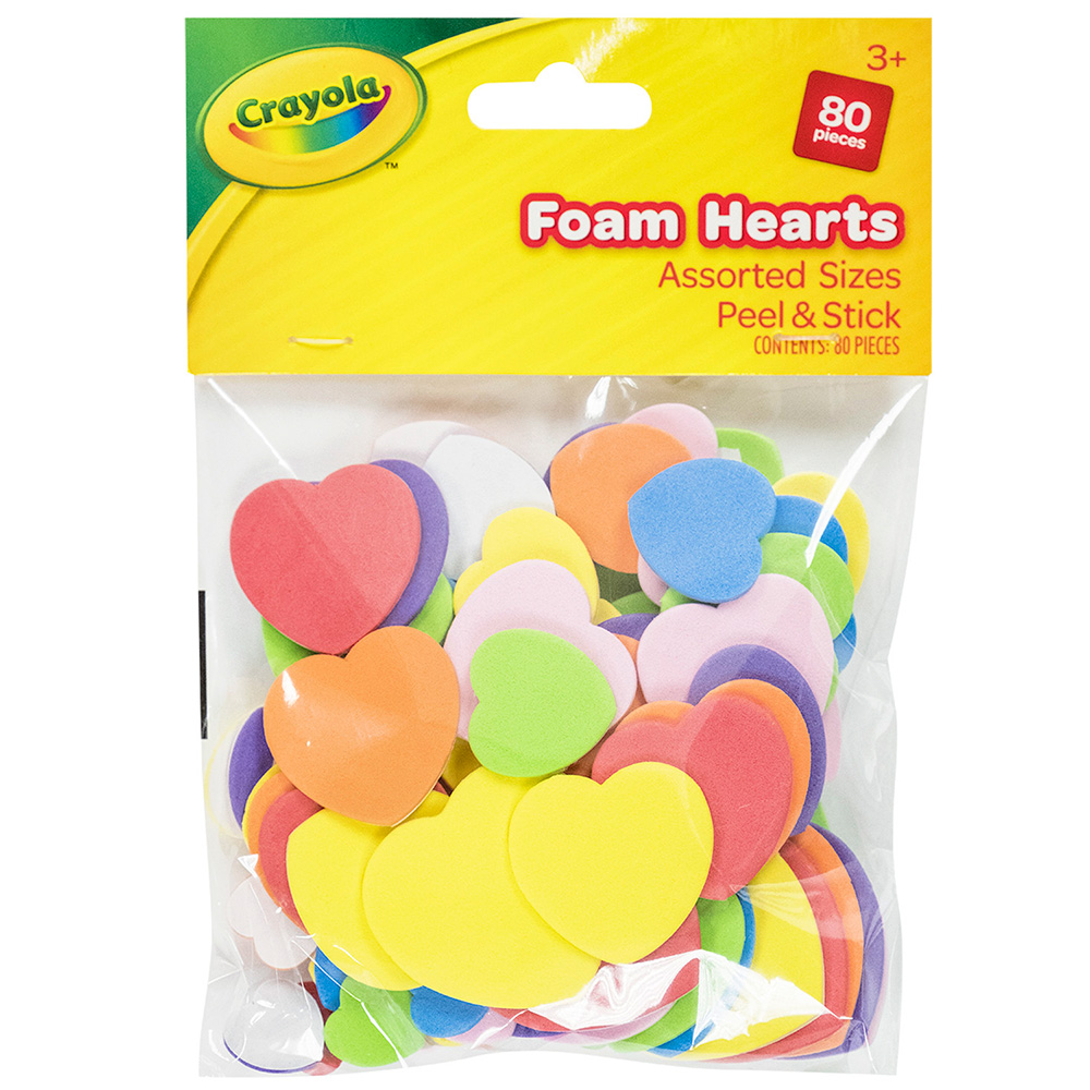 Pack of 80 Assorted Foam Hearts Image
