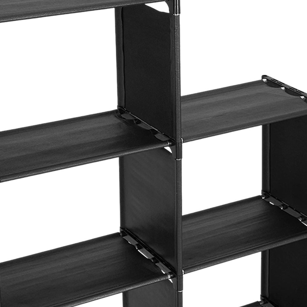 Living and Home 4-Tier Grey Triple Row Storage Shelf with Metal Frame Image 6