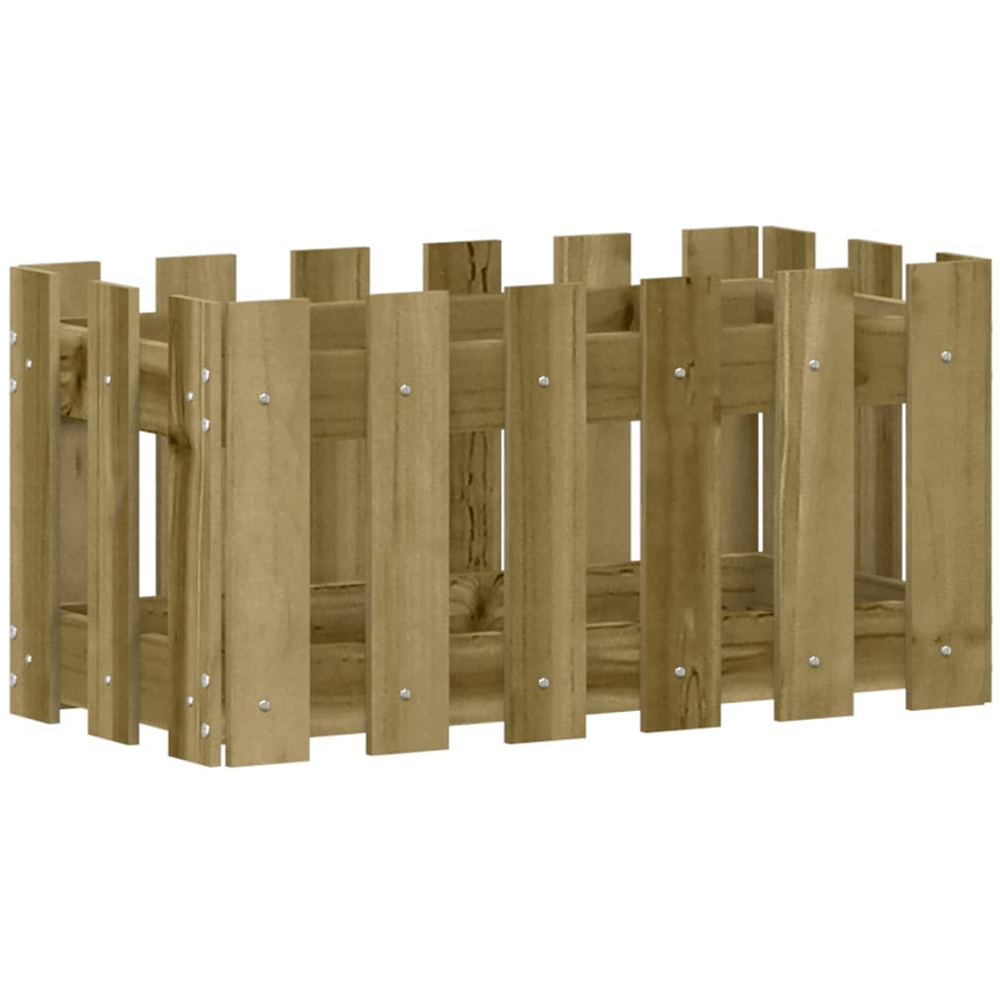 vidaXL Natural Impregnated Pine Wood Fence Design Garden Planter 60 x 30 x 30cm Image 3