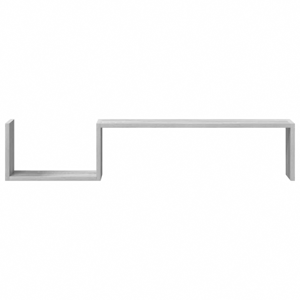 vidaXL 2 Shelf Grey Sonoma Wall Shelf Set of 2 Image 4