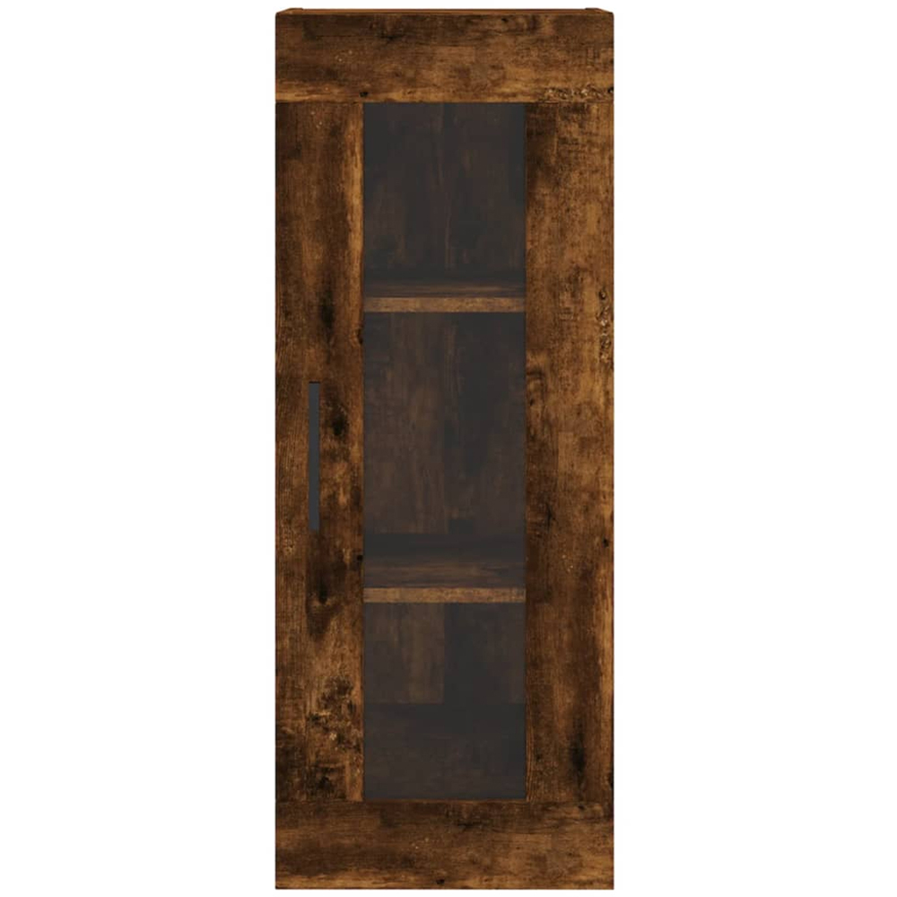 vidaXL Single Glass Door 3 Drawer Smoked Oak Highboard Image 8