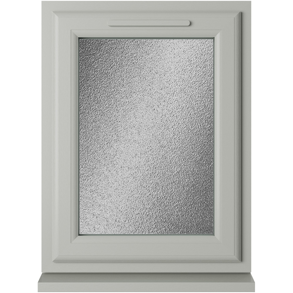 Crystal Agate and White RH Side Hung Obscure Triple Glazed Window 610 x 965mm Image 1