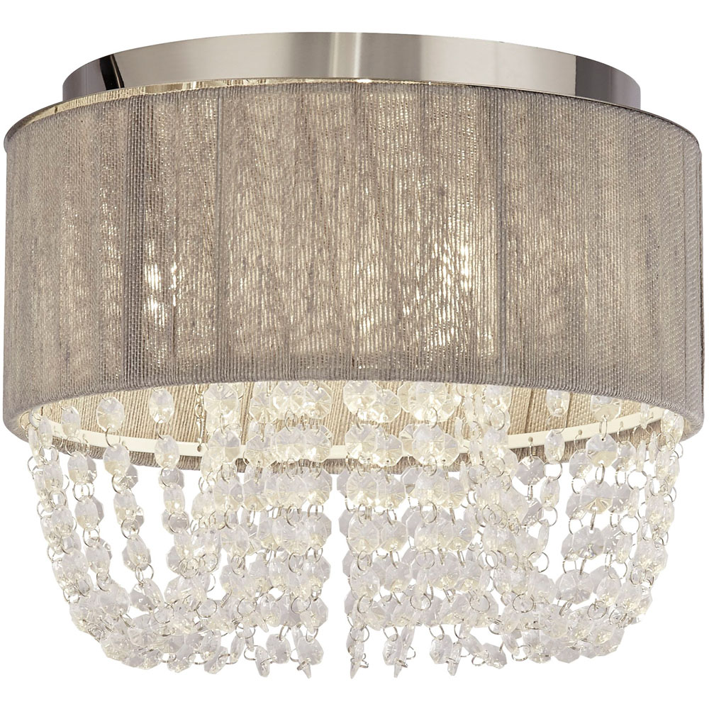 Lighting Collection Contessa 3 Light Grey Ceiling Flush Light Image 3