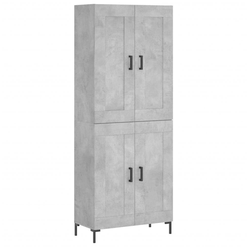 vidaXL 4 Door Grey Highboard Image 2