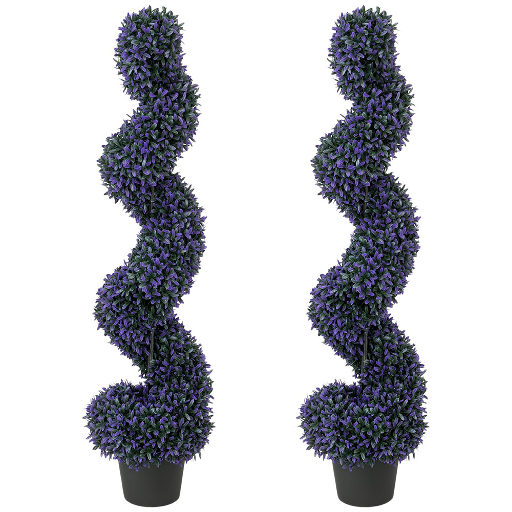 HOMCOM Artificial Boxwood Spiral Topiary Tree 120cm 2 Pack Image 1