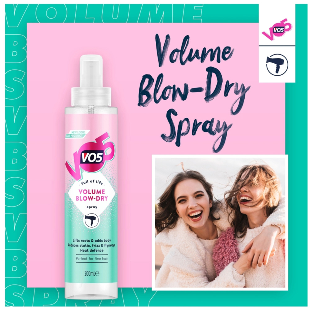 VO5 Volume Heat Activation Blow-Dry Hair Spray 200ml 3 Pack Image 4
