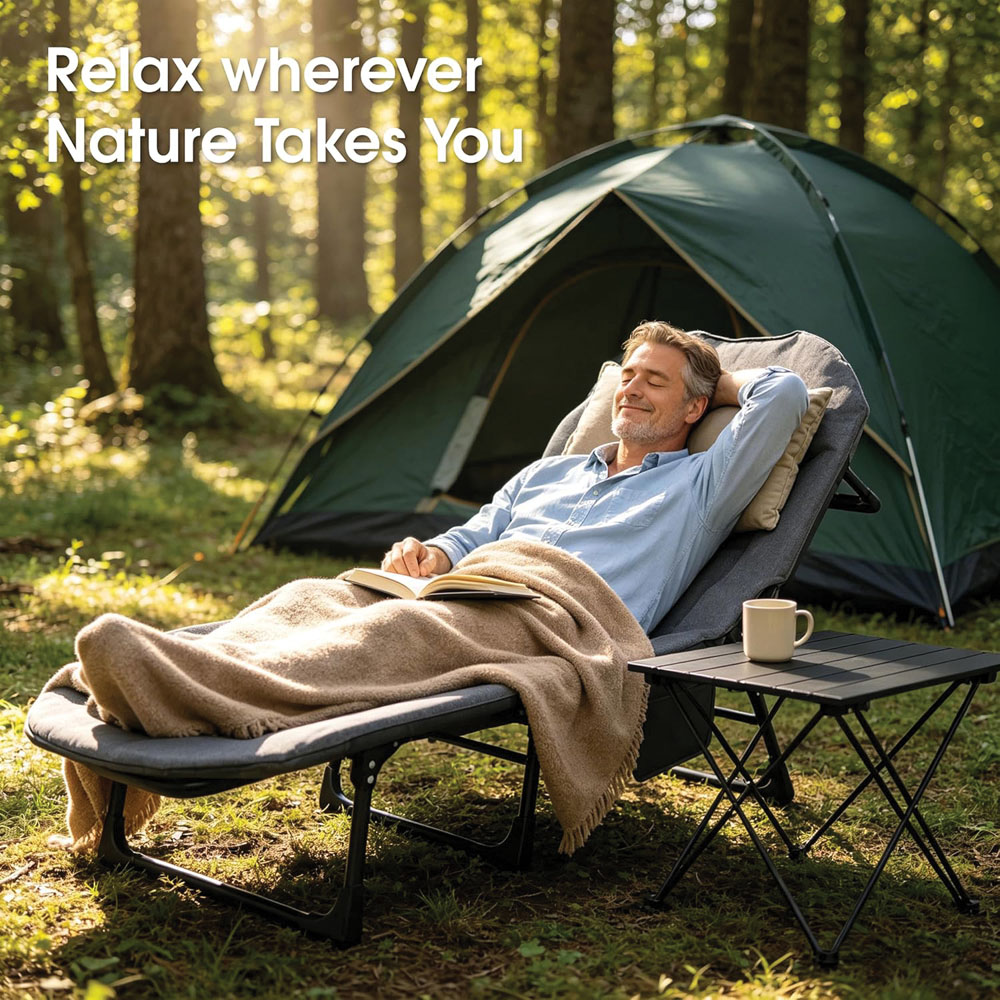 Alivio Grey Adjustable Recliner Sun Lounger Chair Bed Image 4