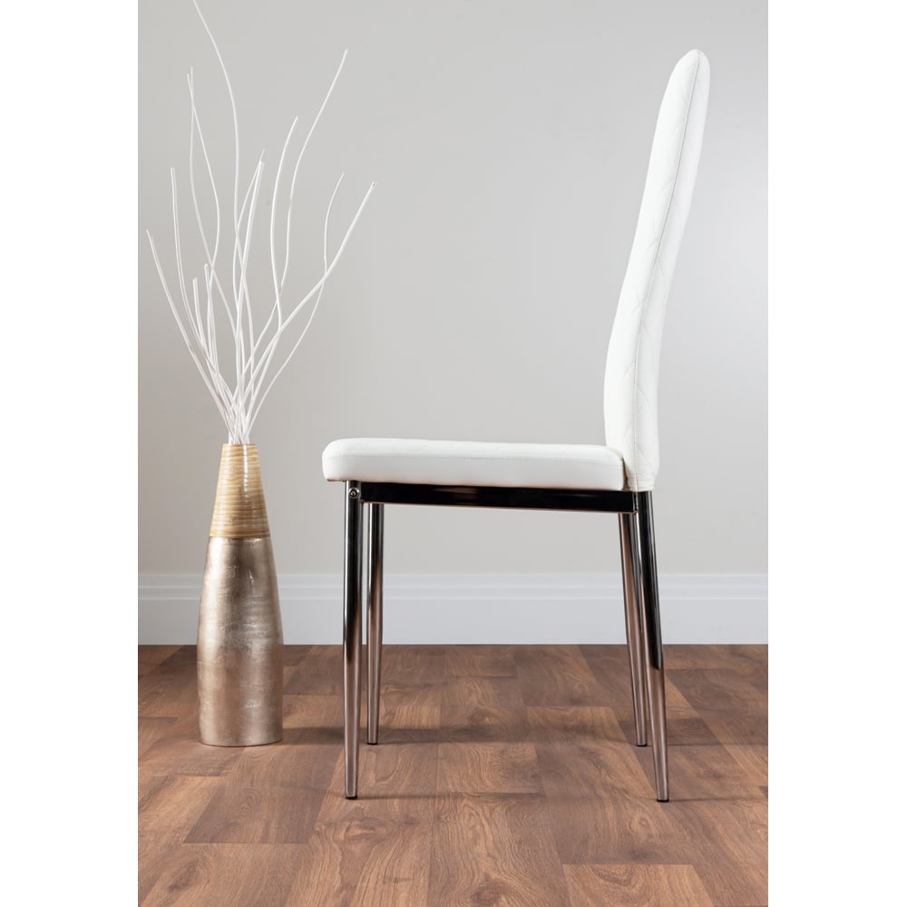 Furniturebox Columbia Valera 4 Seater Dining Set White Gloss and Chrome Image 6