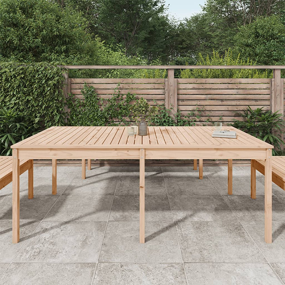 vidaXL 8 Seater Solid Pine Wood Garden Dining Table Natural Image 1