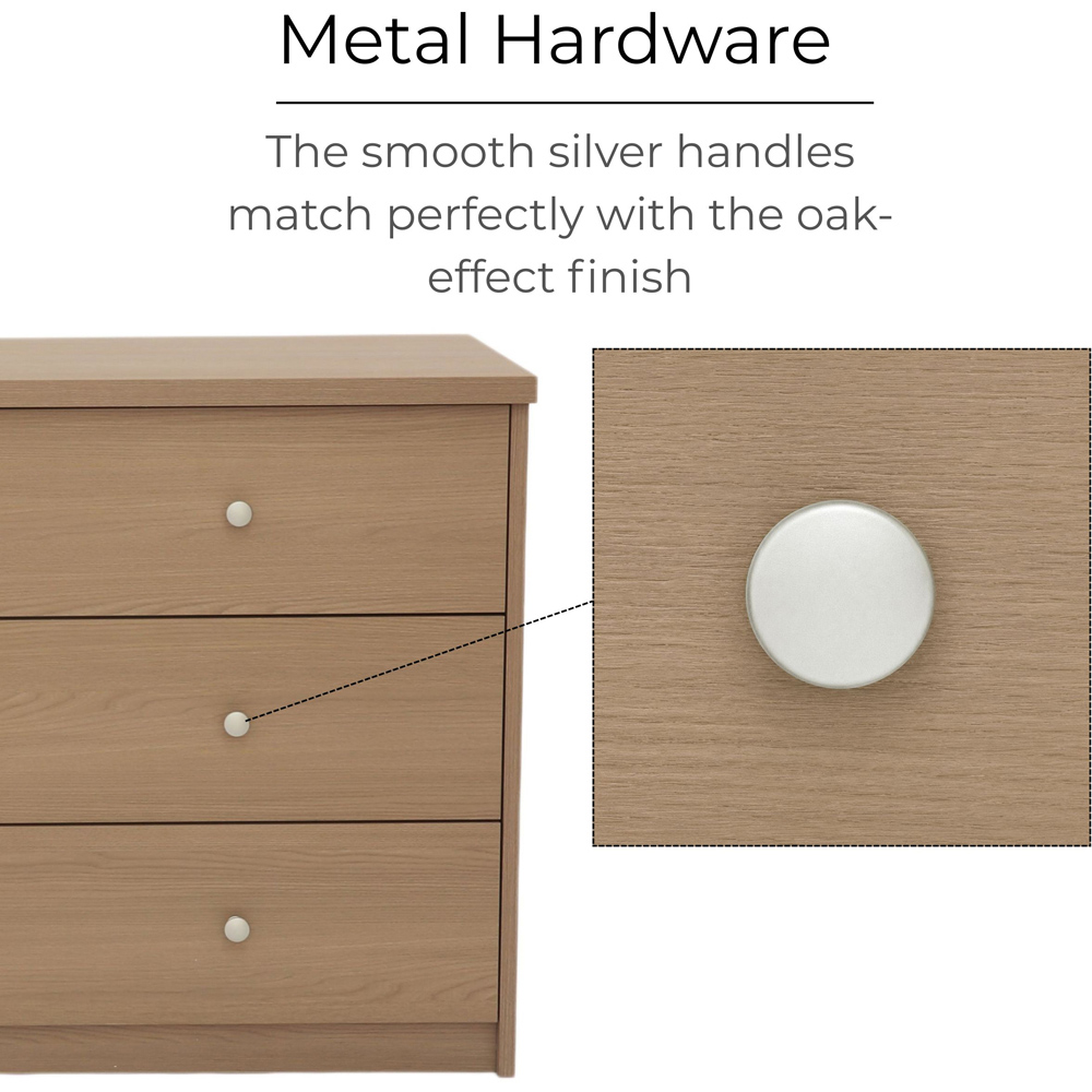 Core Products Freya 6 Drawer Smoked Oak Foil Finish Double Wide Chest of Drawers Image 6
