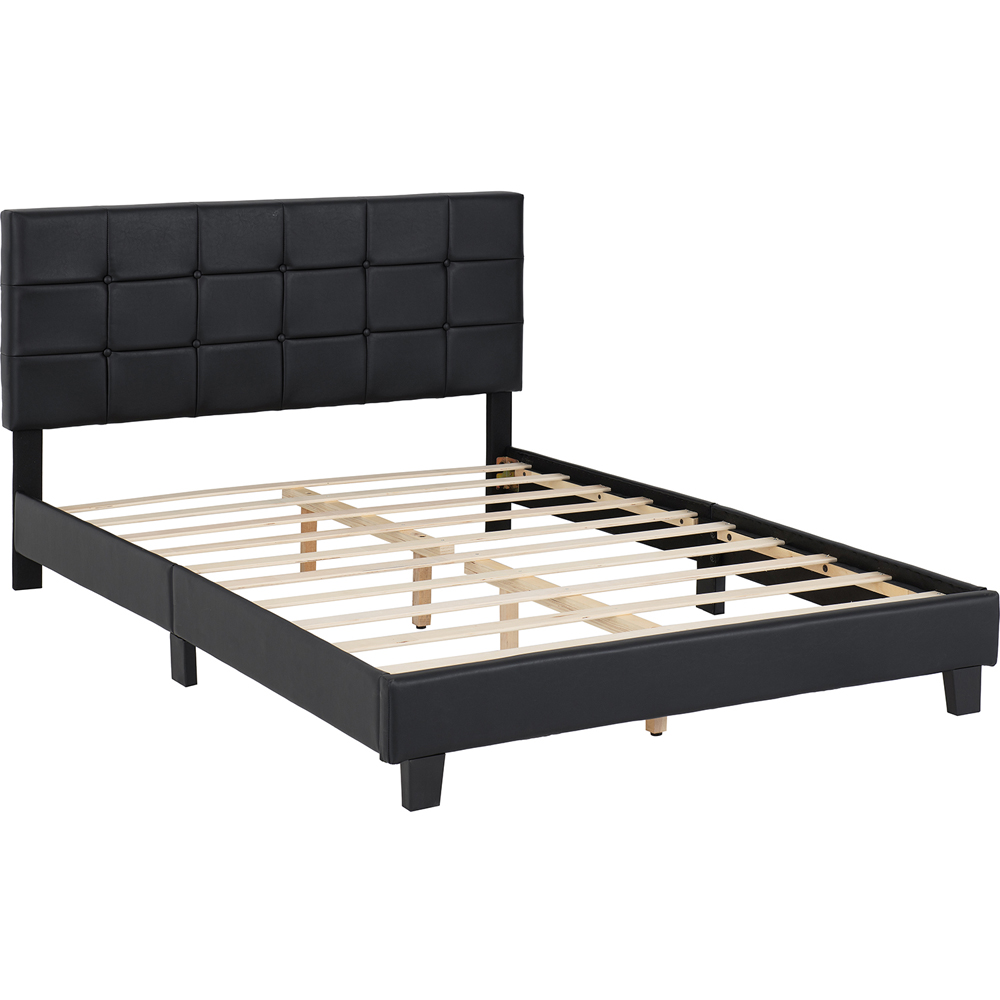 Seconique Arran Double Black PU Bed Frame Image 2