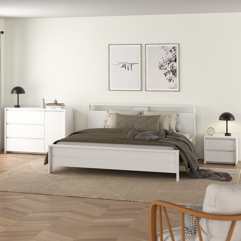 Florence Next 2 Drawer White Nightstand Image 6