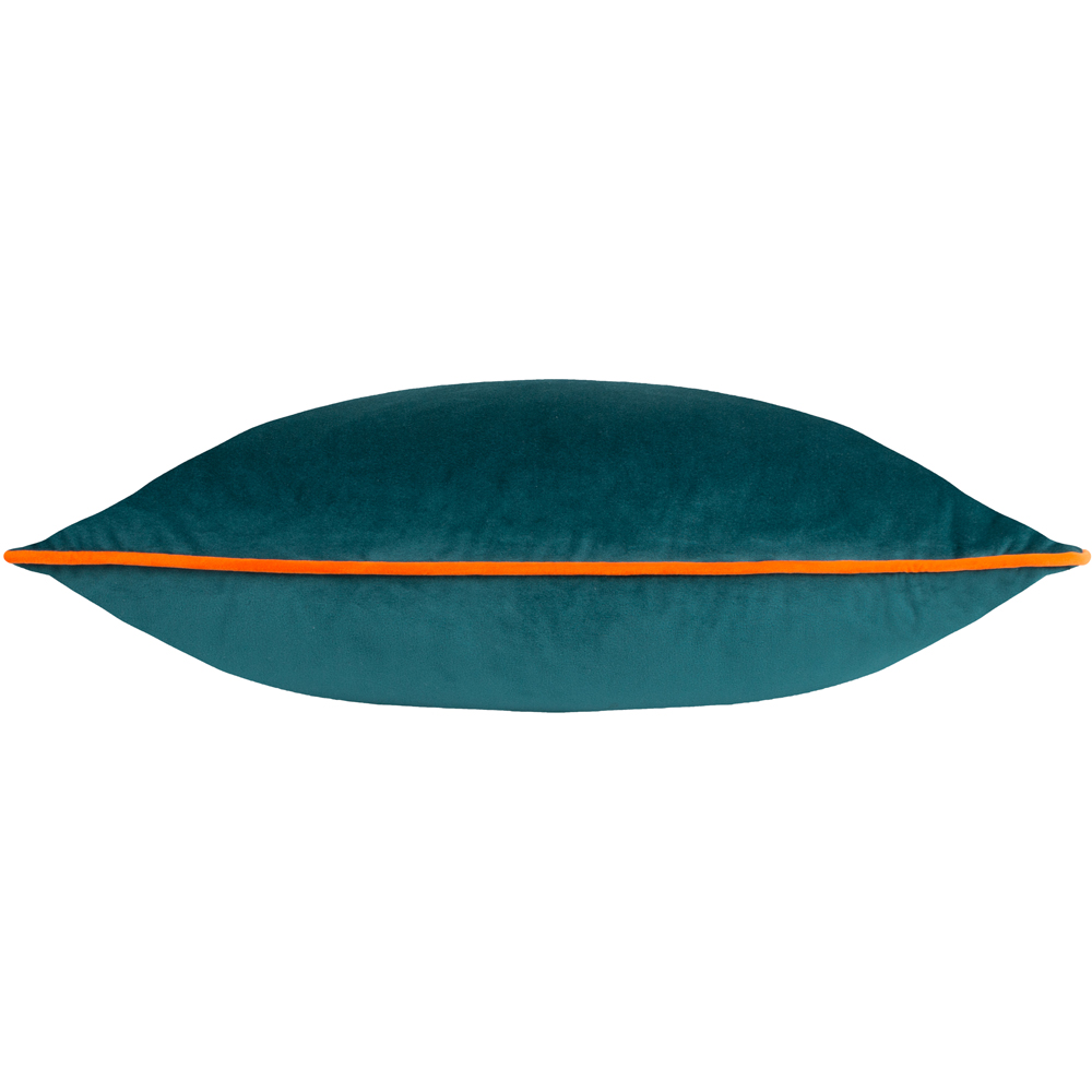 Furn Meridian Teal and Clementine Velvet Cushion 45 x 45cm Image 3