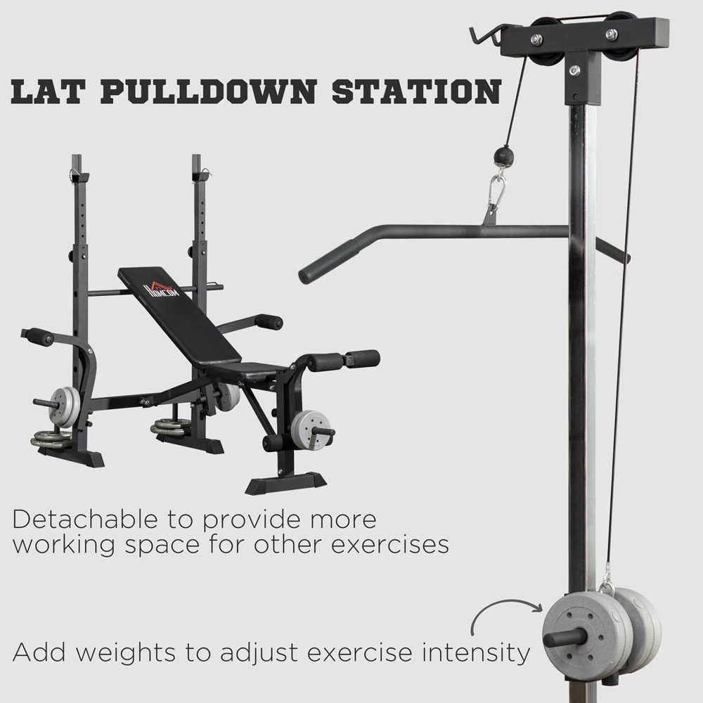 HOMCOM Adjustable Weight Multifunction Full Body Workout Bench Image 5