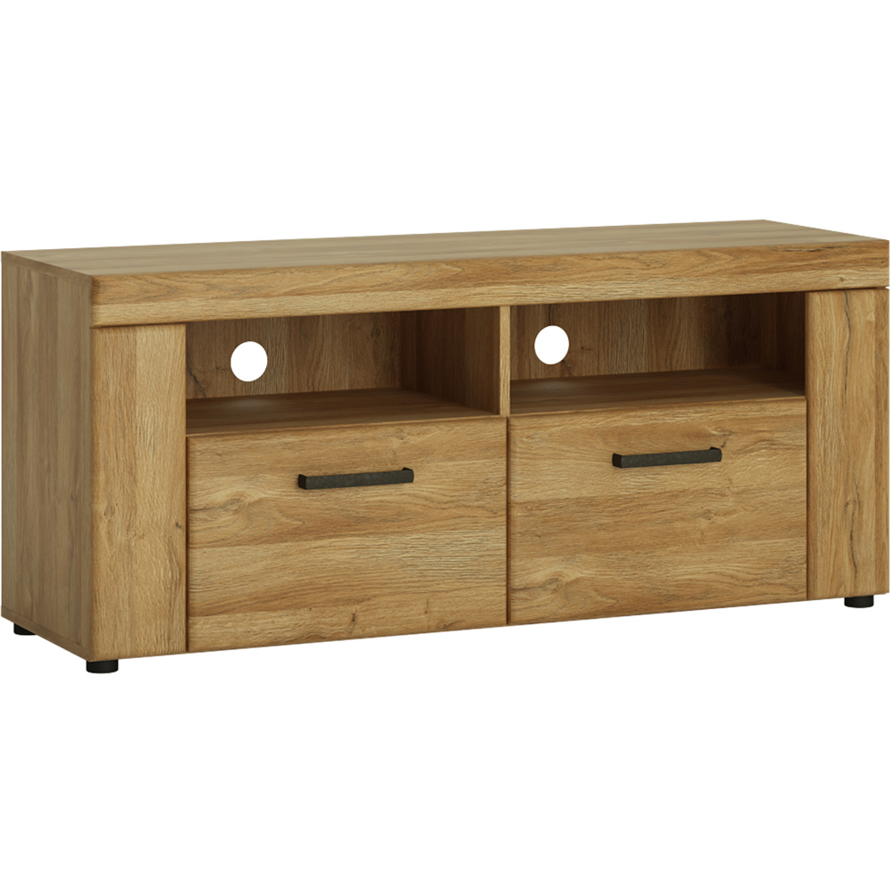 Florence Cortina 2 Drawer 2 Shelf Grandson Oak TV Unit Image 2