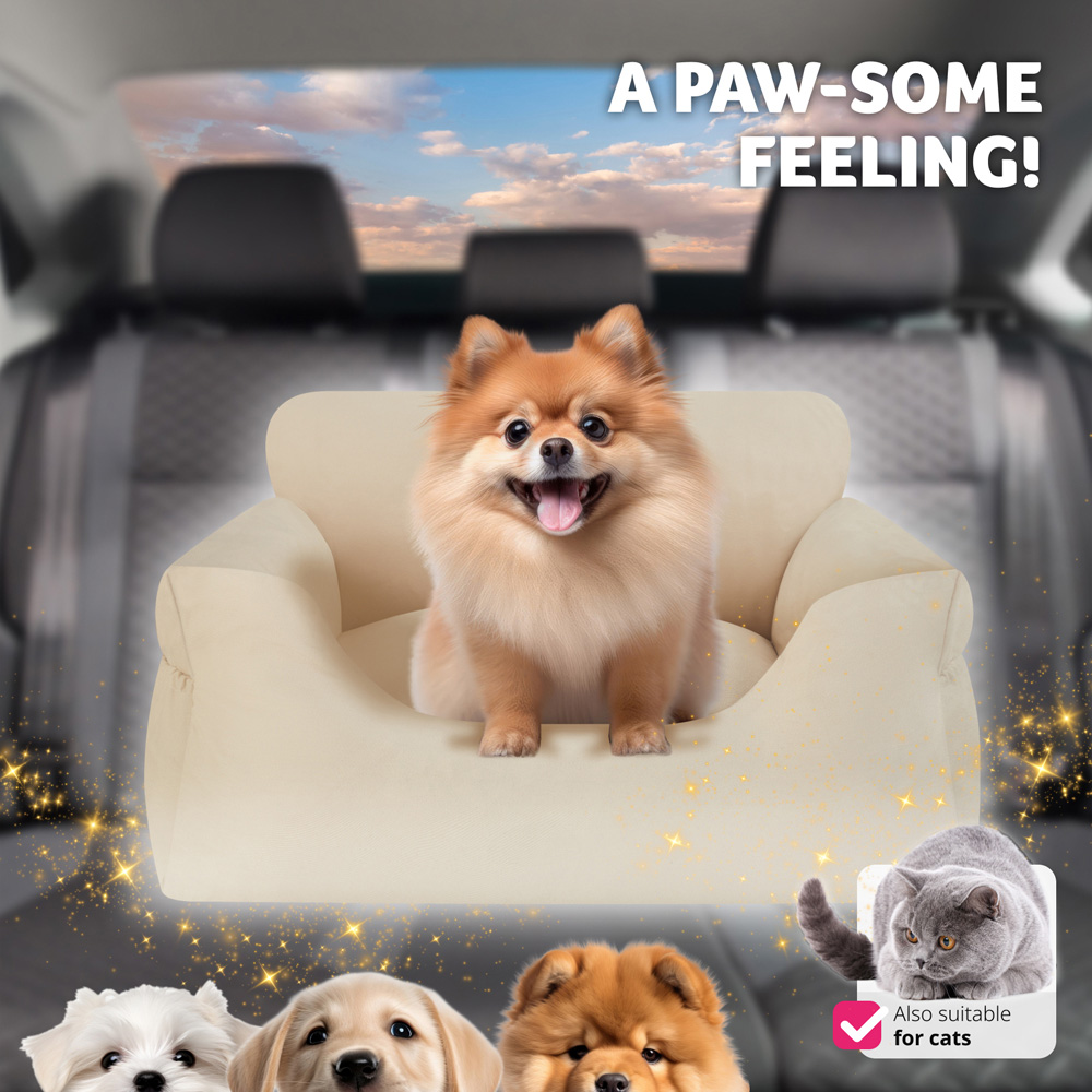 tectake Millow Beige Dog Car Seat Image 8