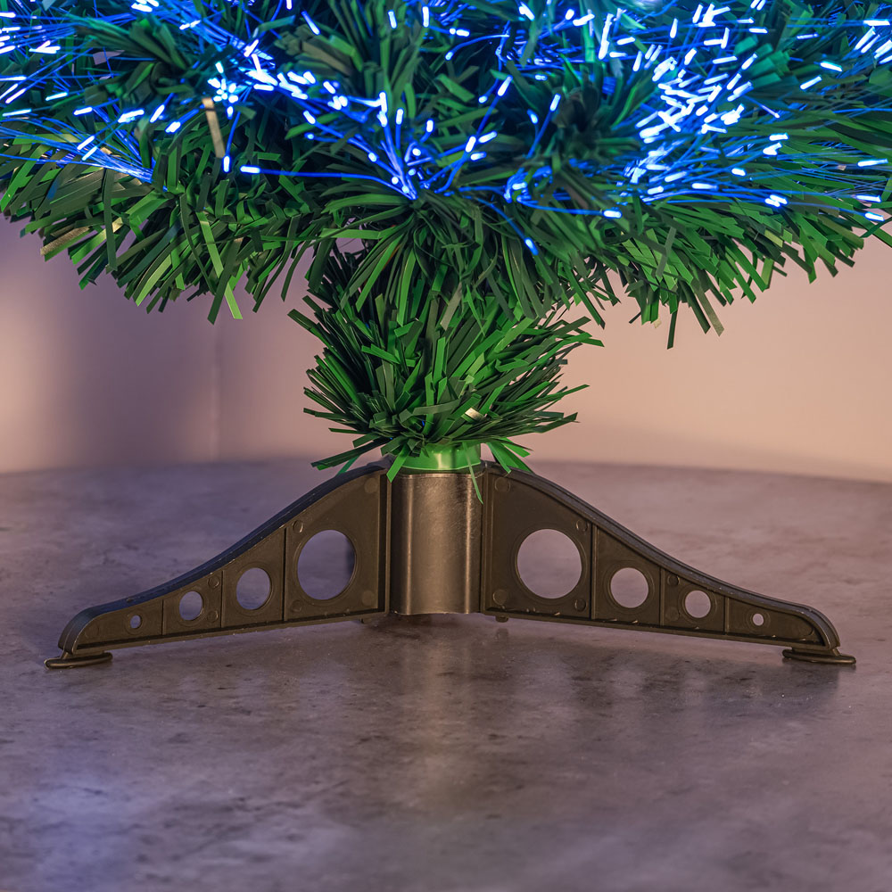 The Christmas Centre 12 Cool White LED Green Fibre Optic Artificial Xmas Tree 2ft Image 5