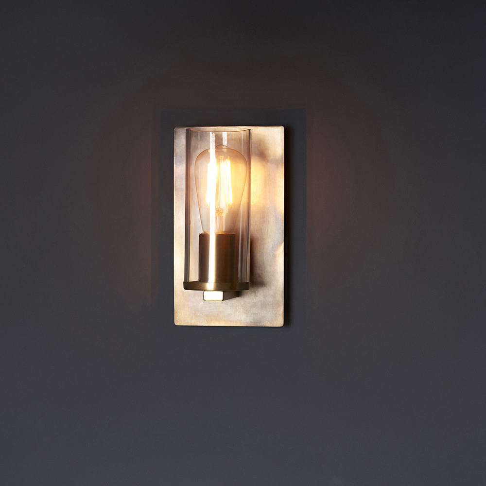 Merano Palermo Bronze Patina and Clear Glass Wall Lamp Image 2