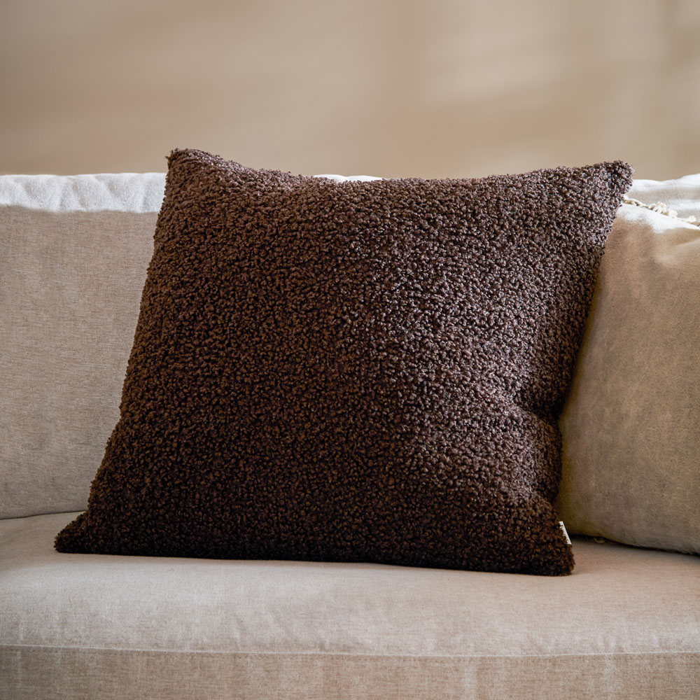 Yard Cabu Chocolate Chunky Boucle Cushion 55 x 55cm Image 6
