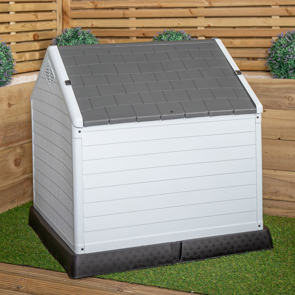 Samuel Alexander Small Grey Outdoor Plastic Dog House 82 x 76cm Image 6