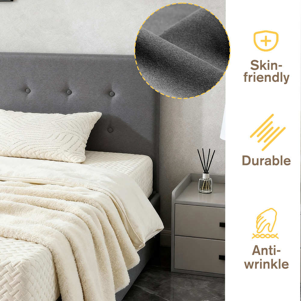 Brooklyn King Size Grey Fabric Ottoman Storage Bed Image 6