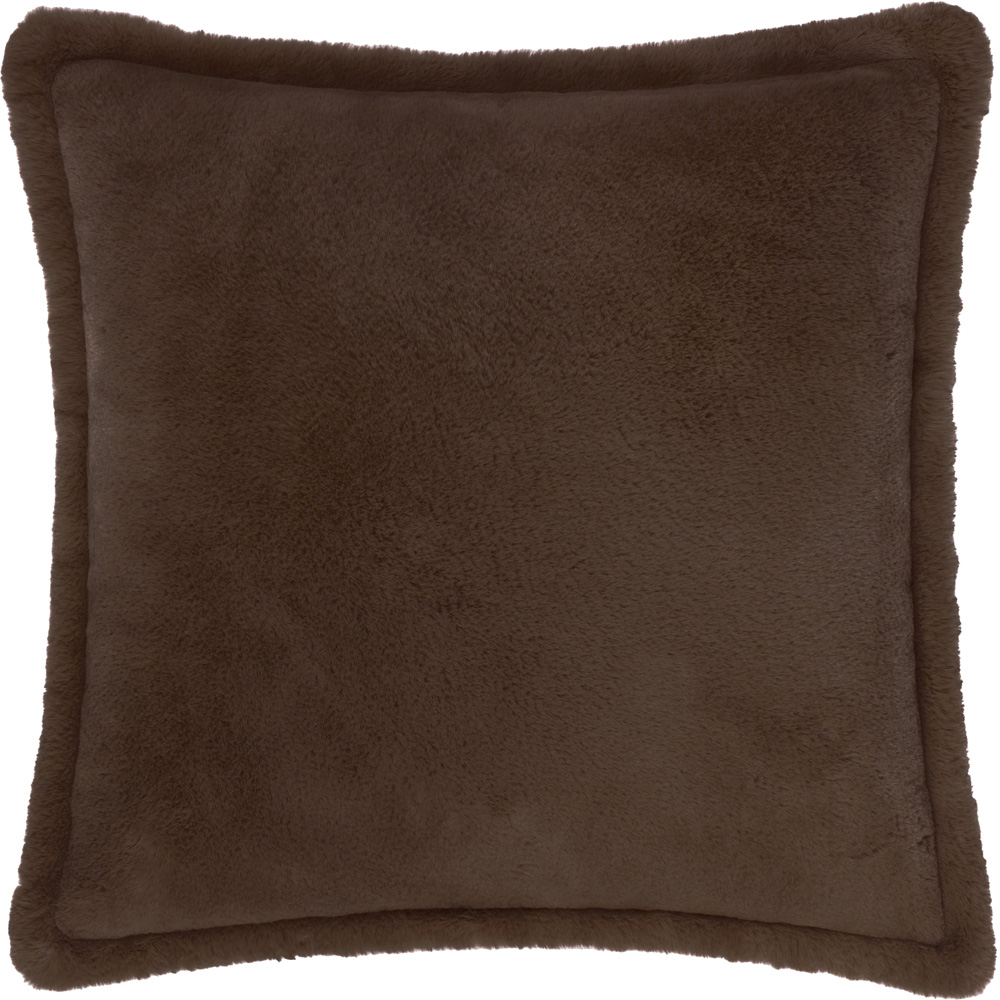 Furn Kallu Chocolate Faux Fur Cushion 55 x 55cm Image 1