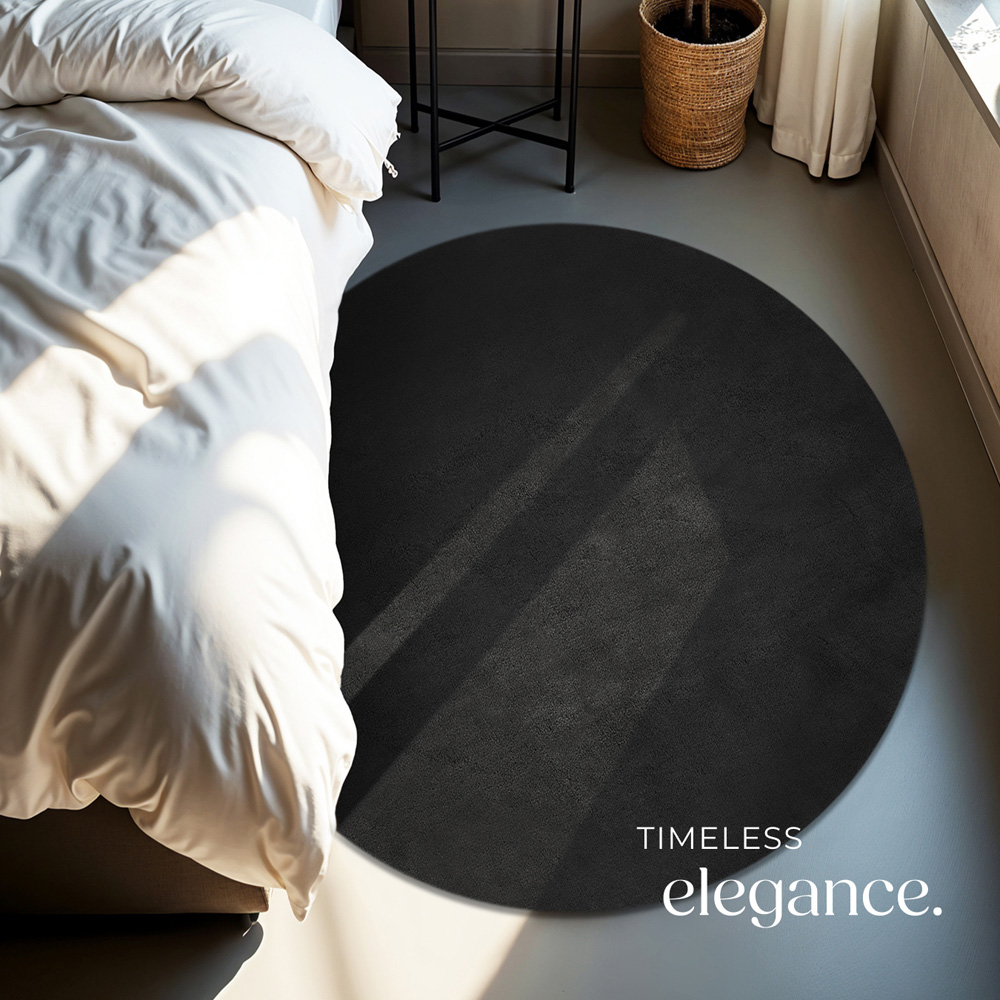 tectake Zonelle Black Short Pile Ultra Soft Rug 120 x 120cm Image 6
