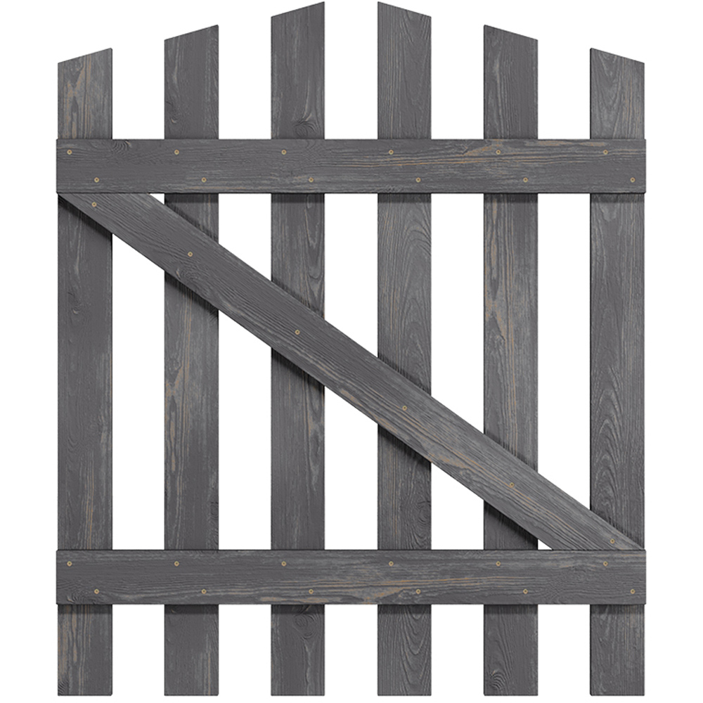 Living and Home Grey Wooden Garden Fence Door 76 x 90cm Image 3