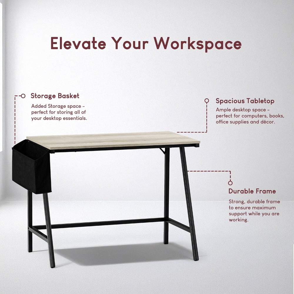 Vida Designs Brooklyn Grey Small Computer Desk Image 5