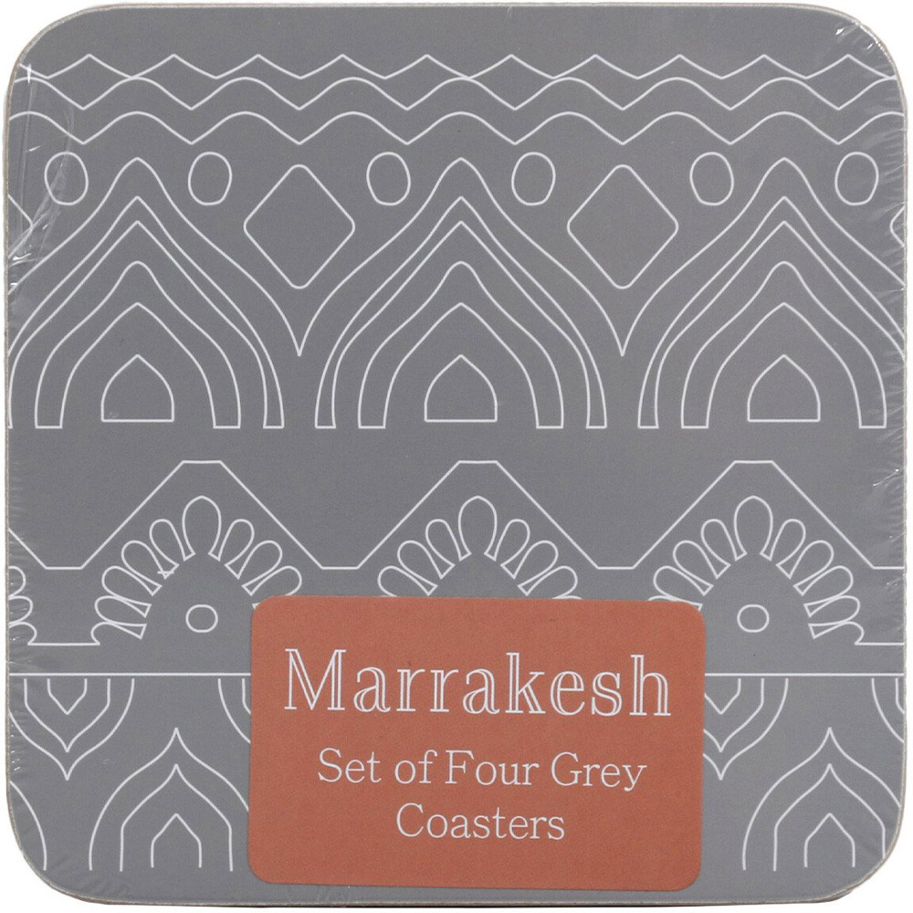 Pack of 4 Marrakesh Coasters - Grey Image