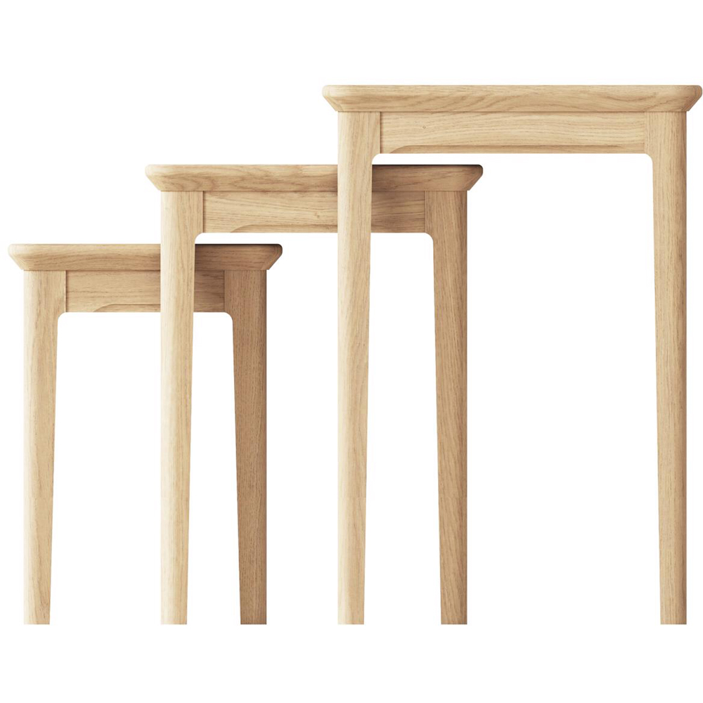 FWStyle Natural Oak Ash Veneer Nest of Tables Set of 3 Image 3
