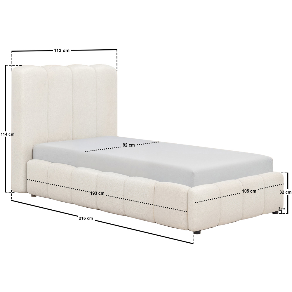 Solace+Co Emilie Single Boucle Ribbed Fabric Ottoman Bed Image 8